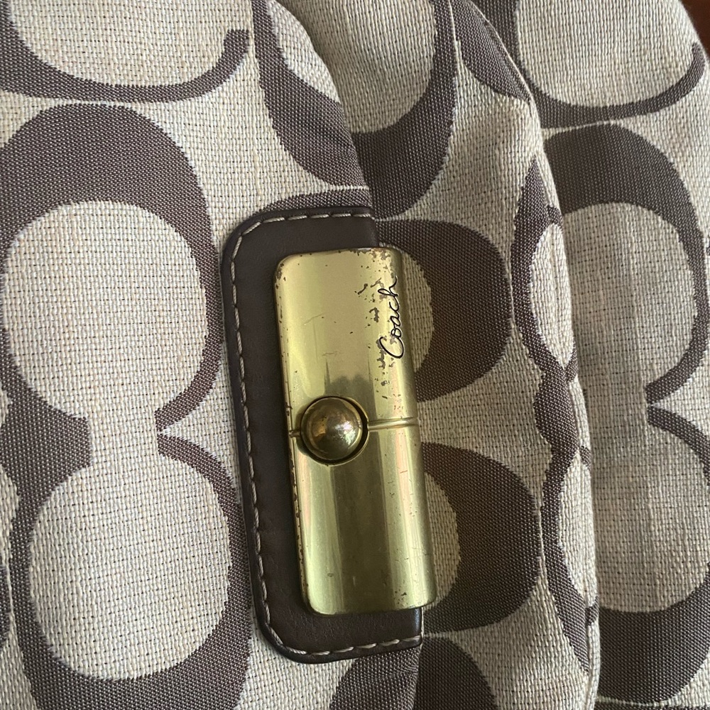 Coach Kristin Signature Linen Hobo Bag